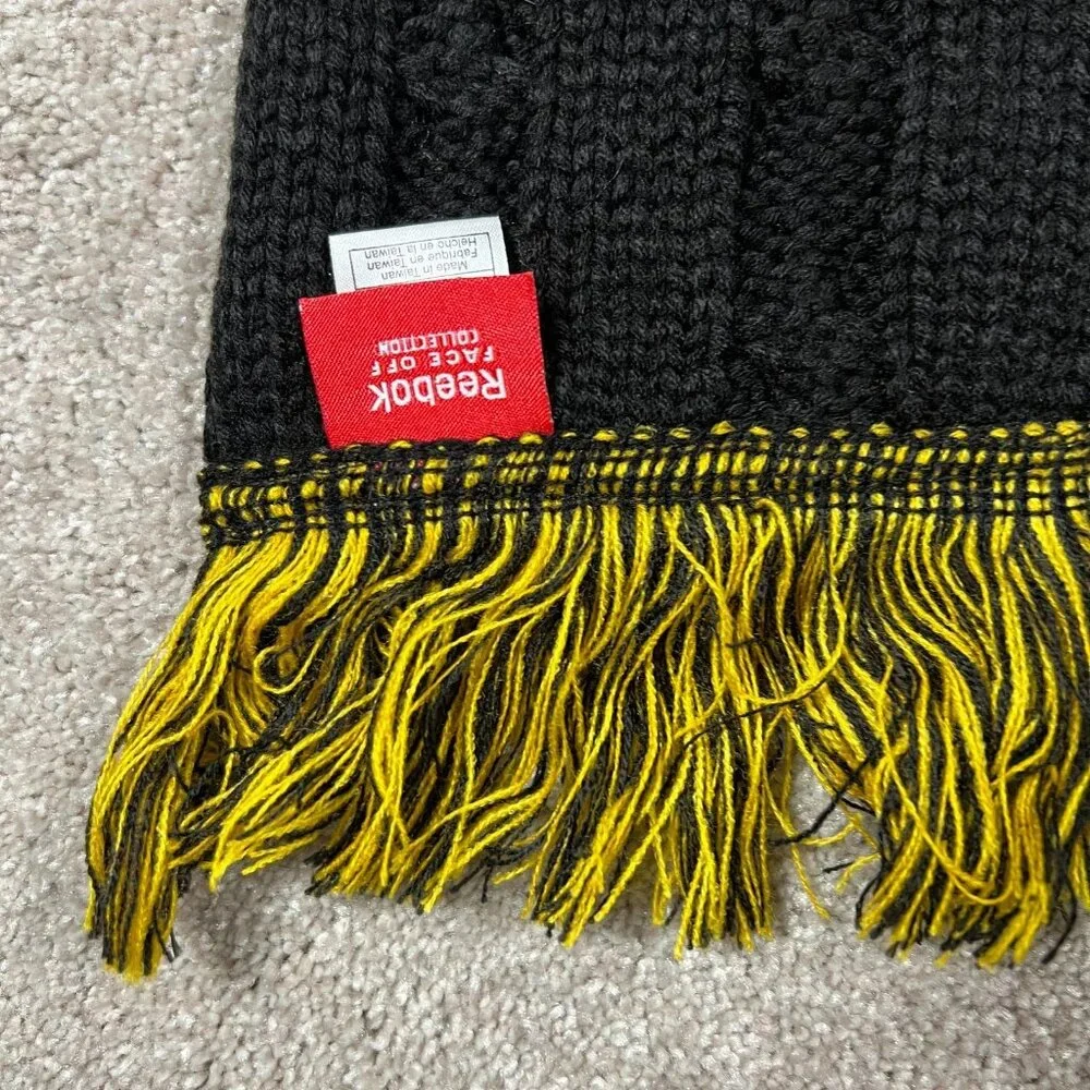 Reebok Unisex One Size Black‎ Yellow Fringe NHL Boston Bruins Hockey Scarf NWT